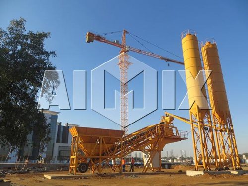 yhzs mobile concrete batching plant-delivery