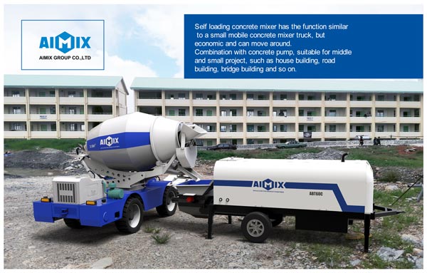 self loading mixer with concrete pump