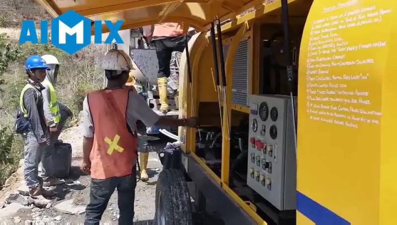AIMIX ABT60C Diesel Concrete Pump Working in Indonesia 3
